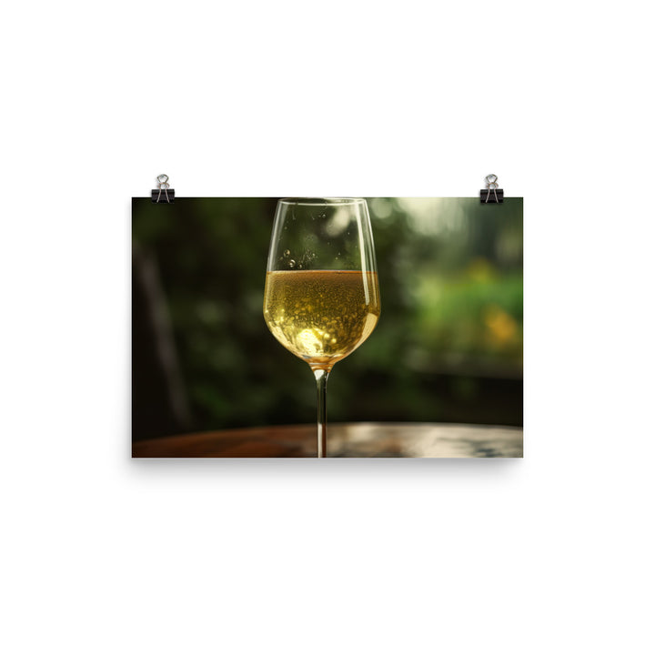 A Crisp and Refreshing Glass of Chardonnay photo paper poster - Posterfy.AI