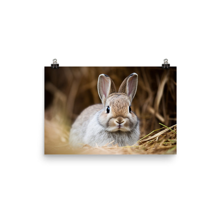Tiny Cuteness - Netherland Dwarf Bunny photo paper poster - Posterfy.AI
