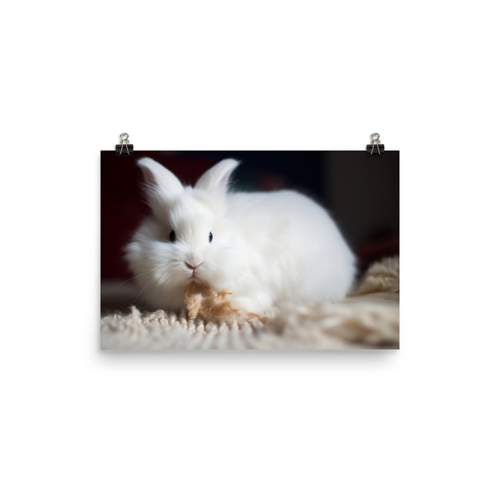 Angora Rabbit Playtime photo paper poster - Posterfy.AI