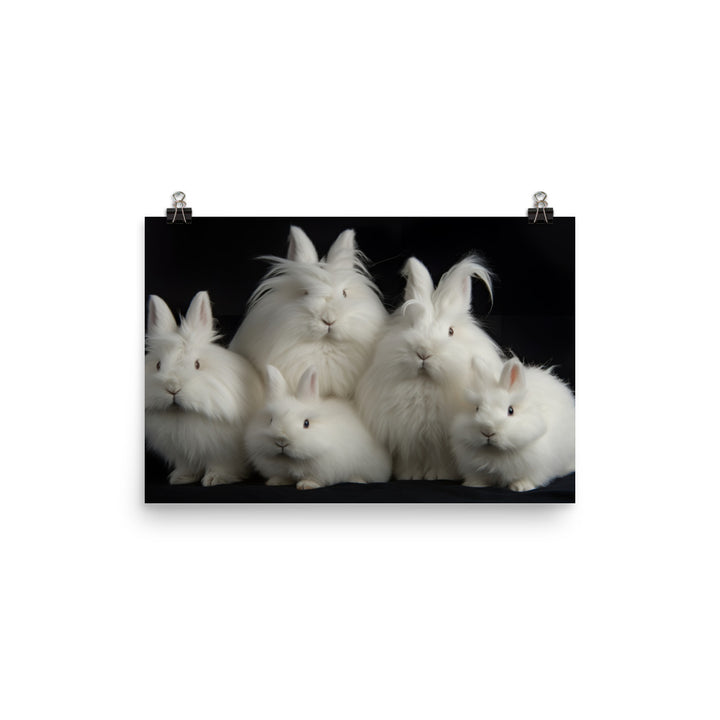 Angora Rabbit Family photo paper poster - Posterfy.AI