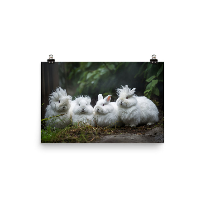 Angora Rabbit Family photo paper poster - Posterfy.AI