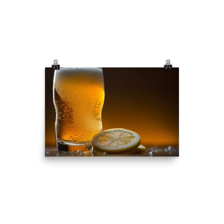 Icy Cold Wheat Beer with Citrus photo paper poster - Posterfy.AI