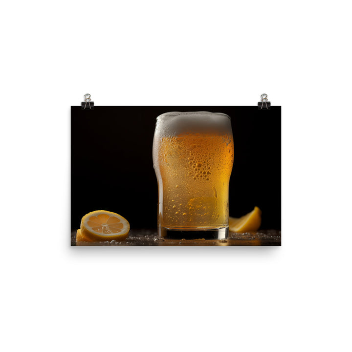 Icy Cold Wheat Beer with Citrus photo paper poster - Posterfy.AI