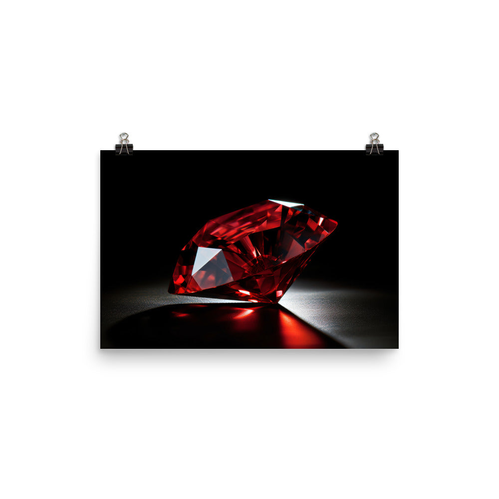 The red diamond glows like a star photo paper poster - Posterfy.AI