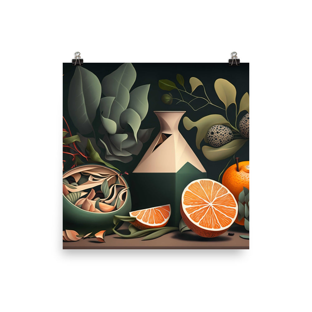 A contemporary still life painting inspired by nature photo paper poster - Posterfy.AI