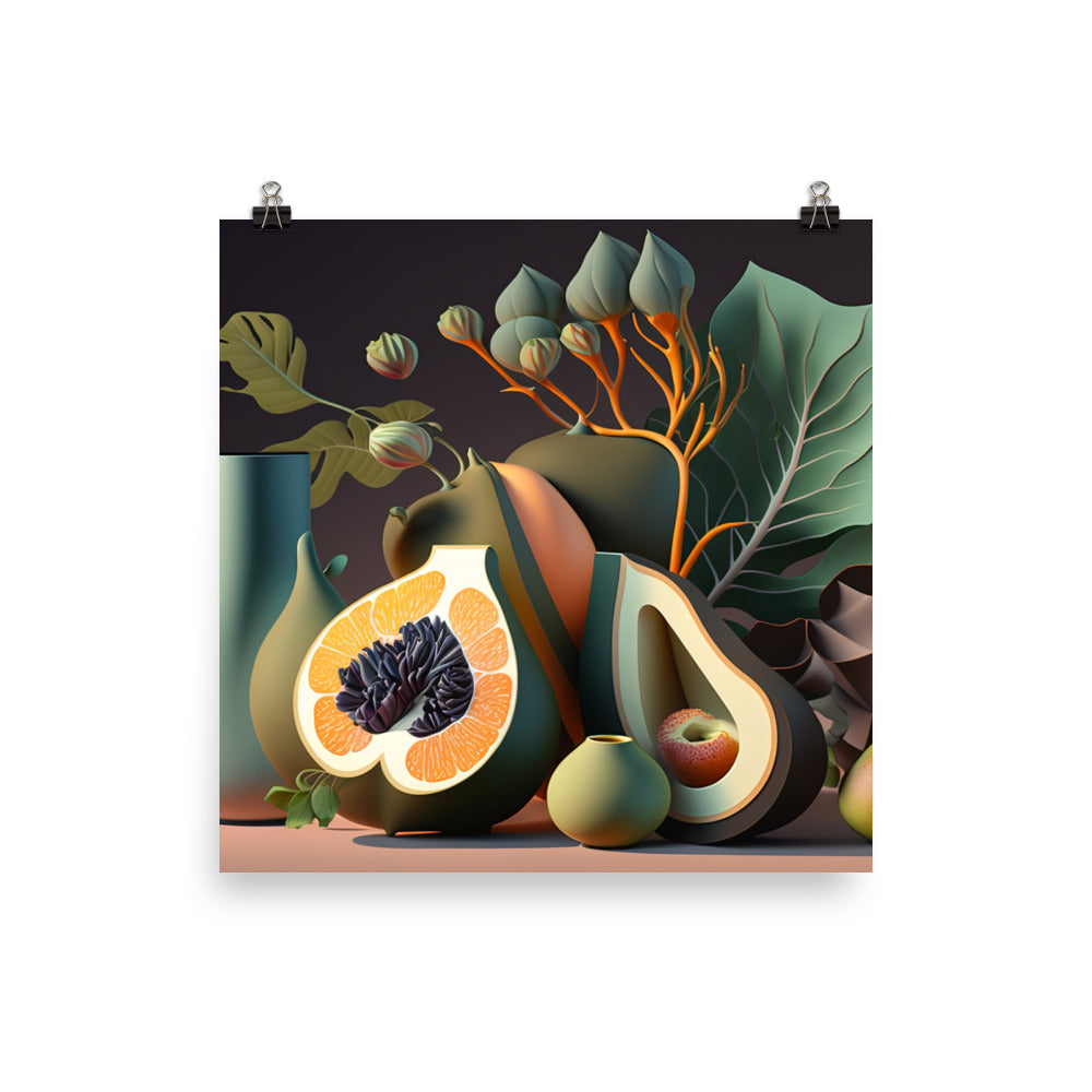 A contemporary still life painting inspired by nature photo paper poster - Posterfy.AI