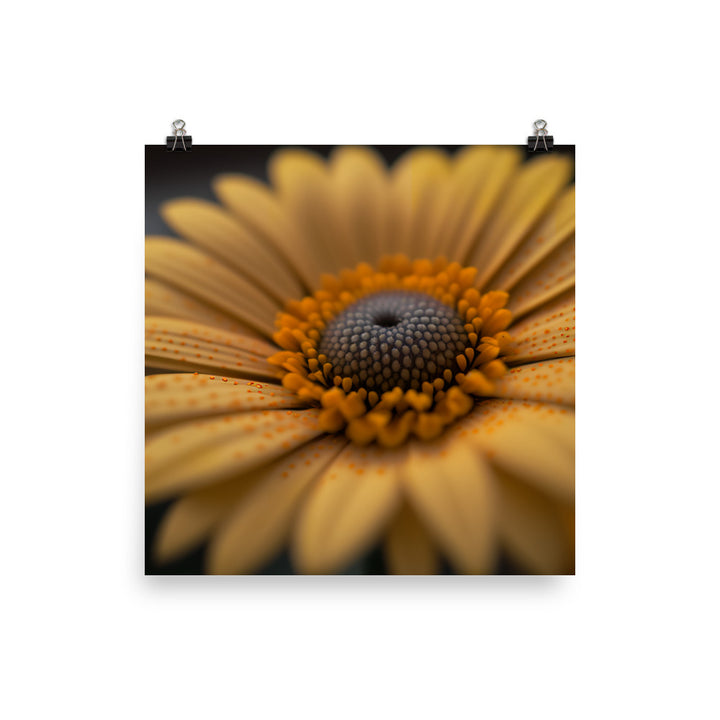 A macro shot of a yellow daisy photo paper poster - Posterfy.AI