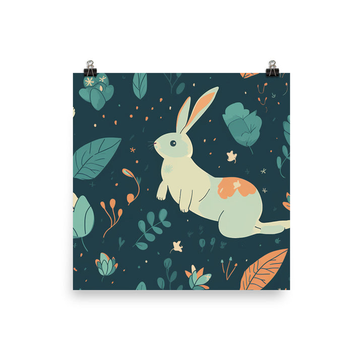 Bunny hops Pattern photo paper poster - Posterfy.AI