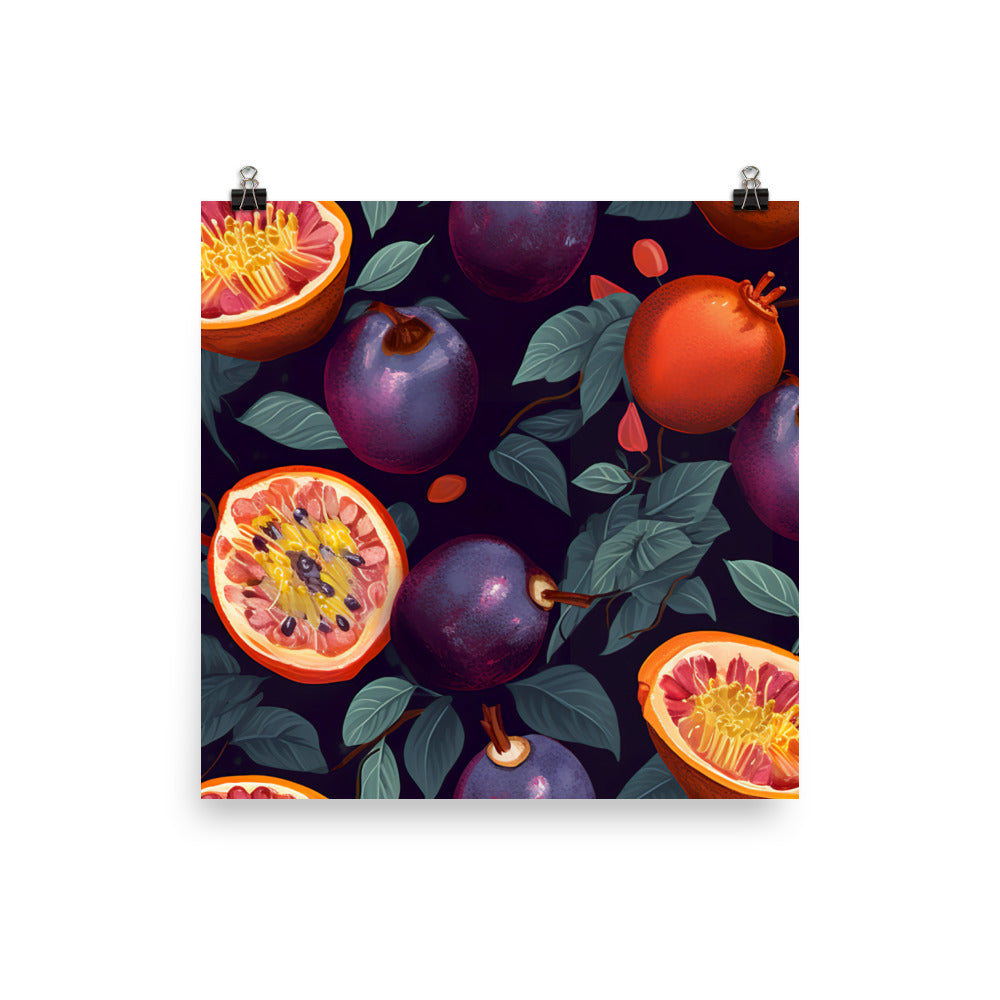 Passionfruit Pattern photo paper poster - Posterfy.AI