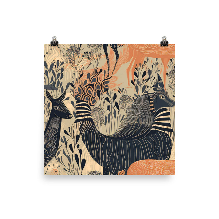 Wild Animal Pattern photo paper poster - Posterfy.AI