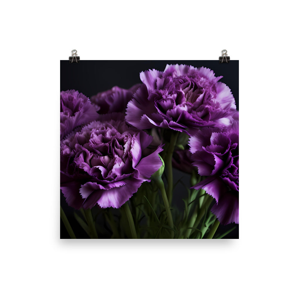 Elegant White Carnations photo paper poster - Posterfy.AI