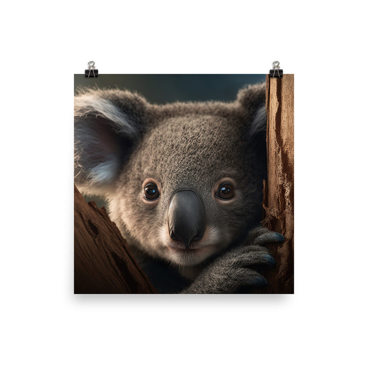 A curious koala peering down at you photo paper poster - Posterfy.AI