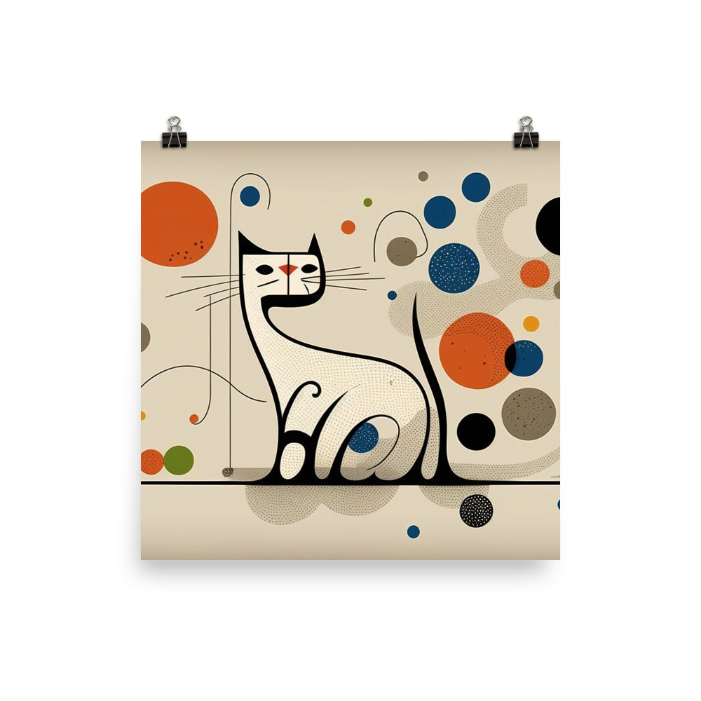 Ragdoll cat in simple abstract style photo paper poster - Posterfy.AI