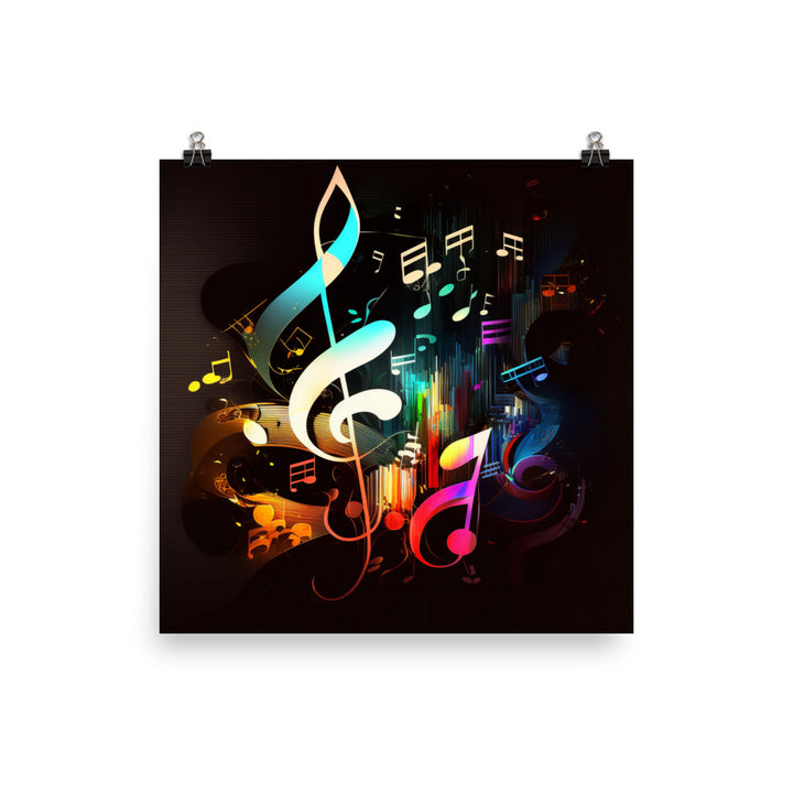 Musical notes in a simple abstract style photo paper poster - Posterfy.AI