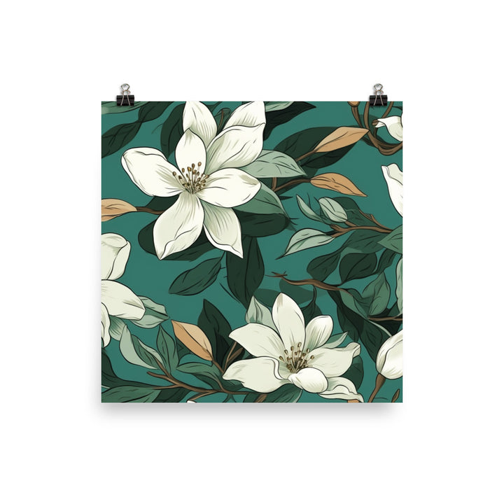 Jasmine Pattern photo paper poster - Posterfy.AI