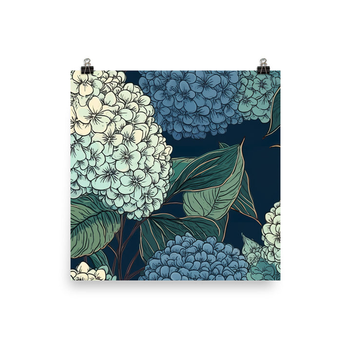 Hydrangea Pattern photo paper poster - Posterfy.AI