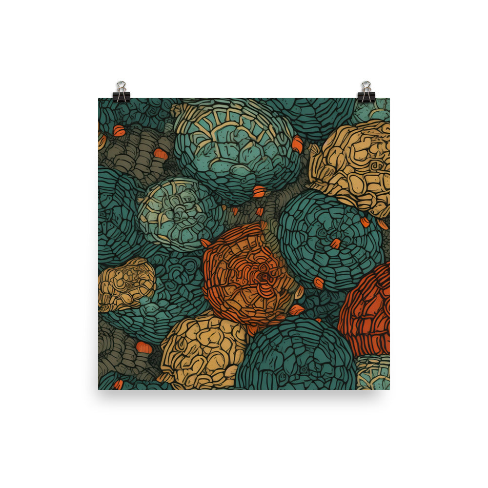 Turtle shells Pattern photo paper poster - Posterfy.AI