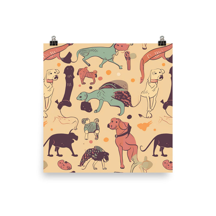 Dog Bones Pattern photo paper poster - Posterfy.AI