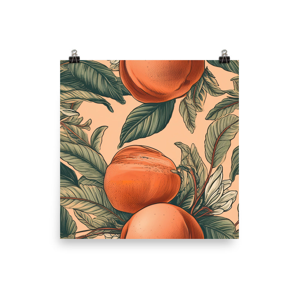 Peaches Pattern photo paper poster - Posterfy.AI