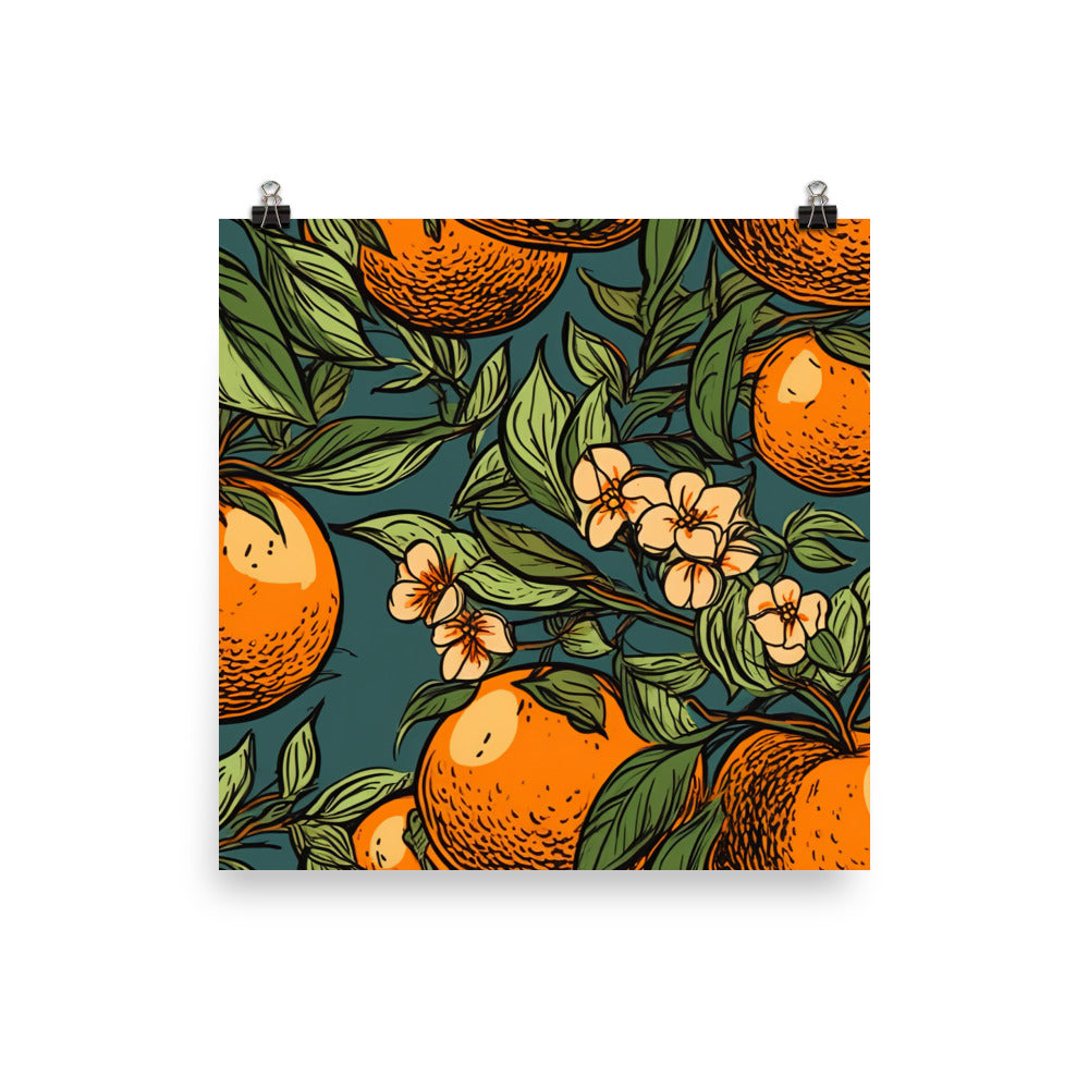 Oranges Pattern photo paper poster - Posterfy.AI