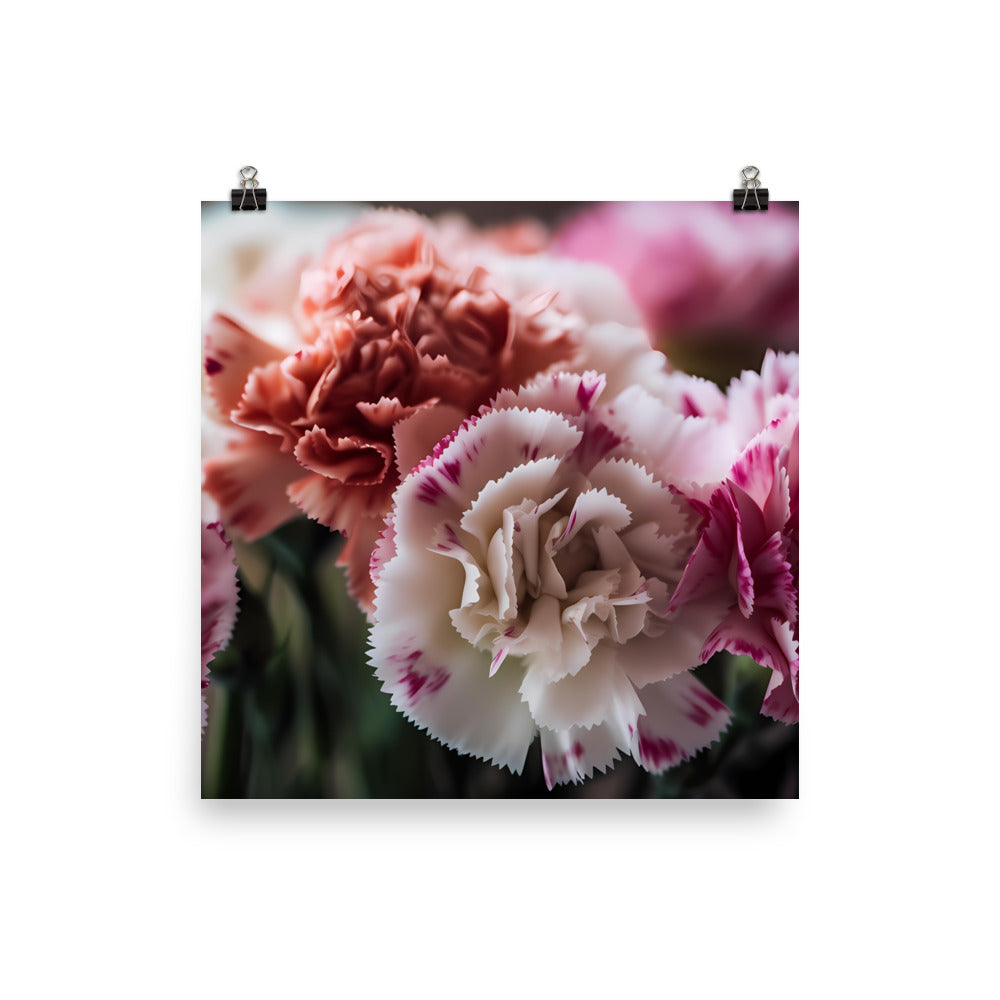 Carnations in Pink and White photo paper poster - Posterfy.AI