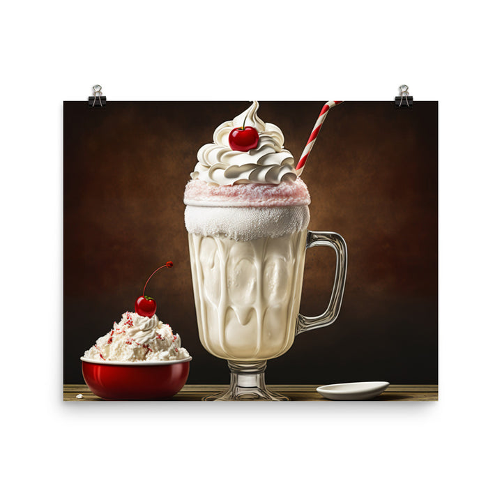 A frosty mug of classic cream soda photo paper poster - Posterfy.AI