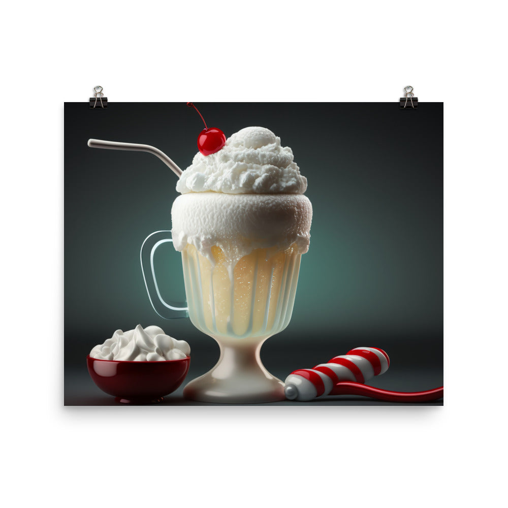 A frosty mug of classic cream soda photo paper poster - Posterfy.AI