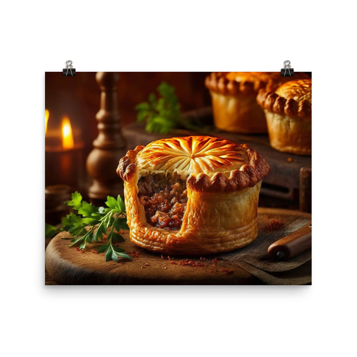 Freshly baked meat pie photo paper poster - Posterfy.AI