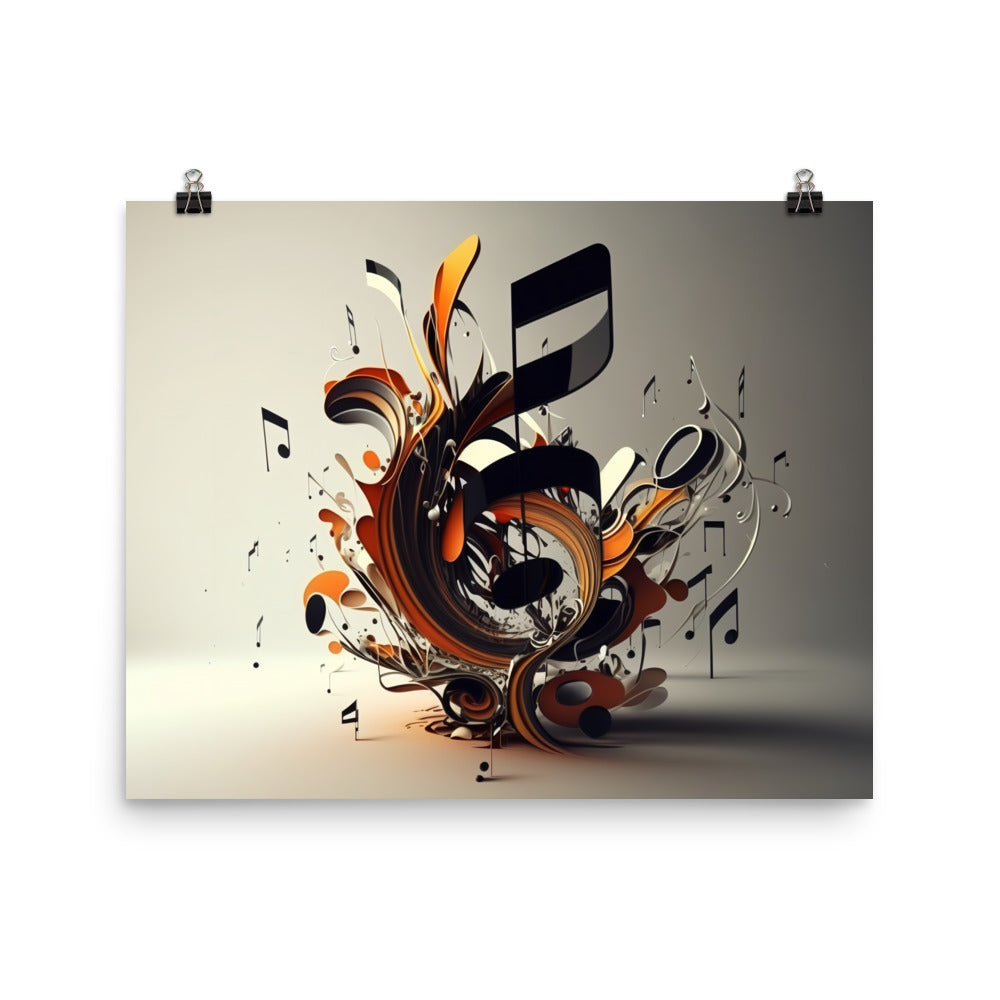 Musical notes in a simple abstract style photo paper poster - Posterfy.AI