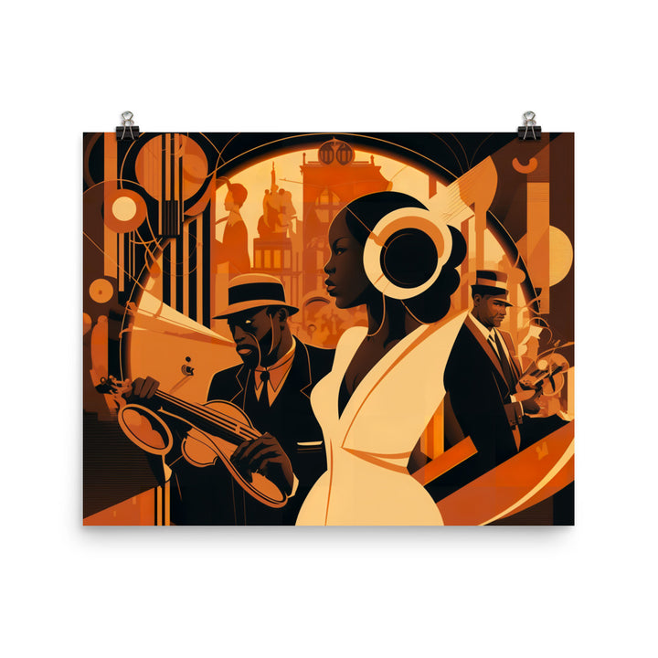 Jazz band in Art Deco era photo paper poster - Posterfy.AI