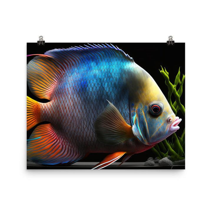 Rainbow colored angelfish photo paper poster - Posterfy.AI