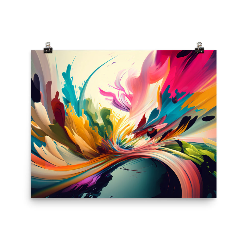 Colorful Abstract Expressionist Wall Art photo paper poster - Posterfy.AI