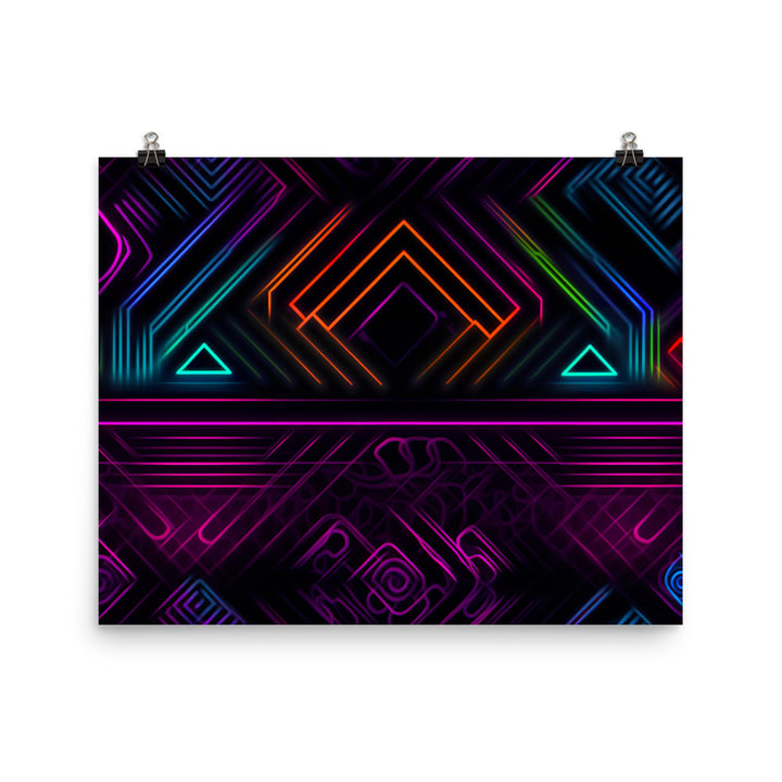 Neon Pattern photo paper poster - Posterfy.AI