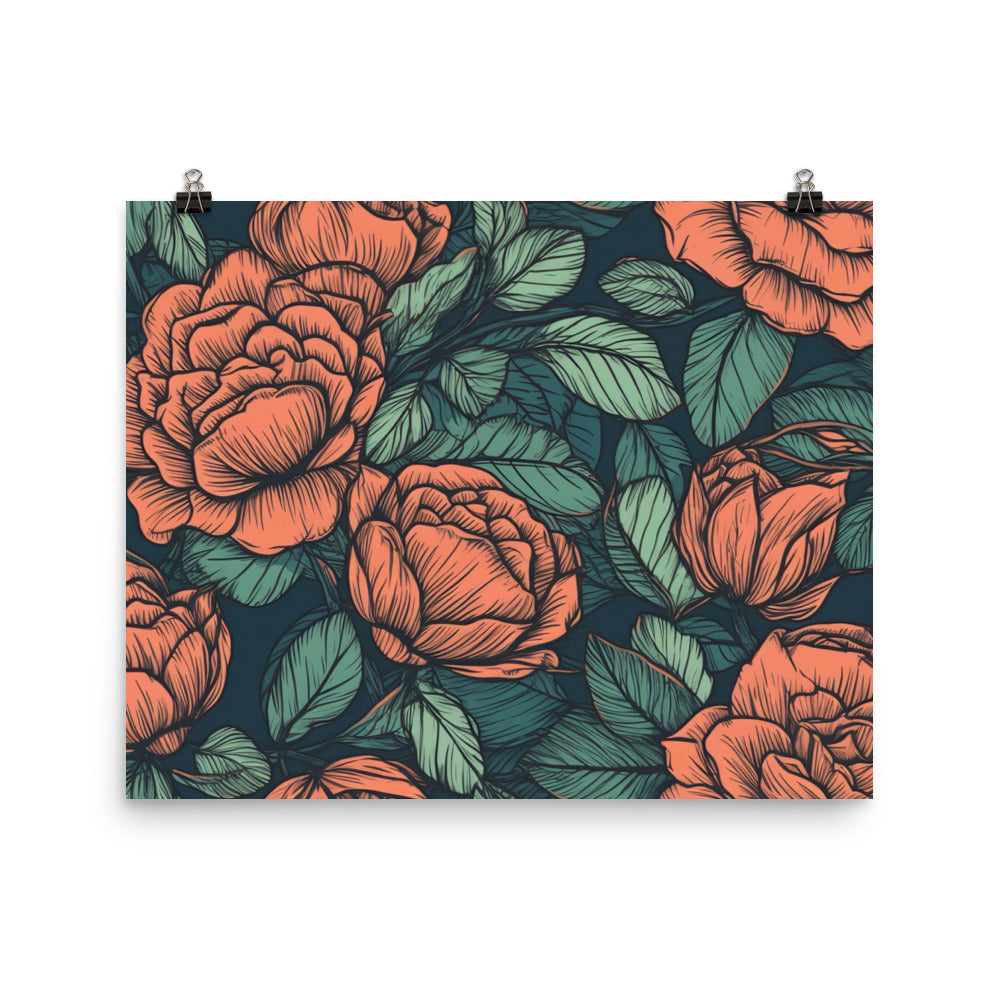 Rose Pattern photo paper poster - Posterfy.AI
