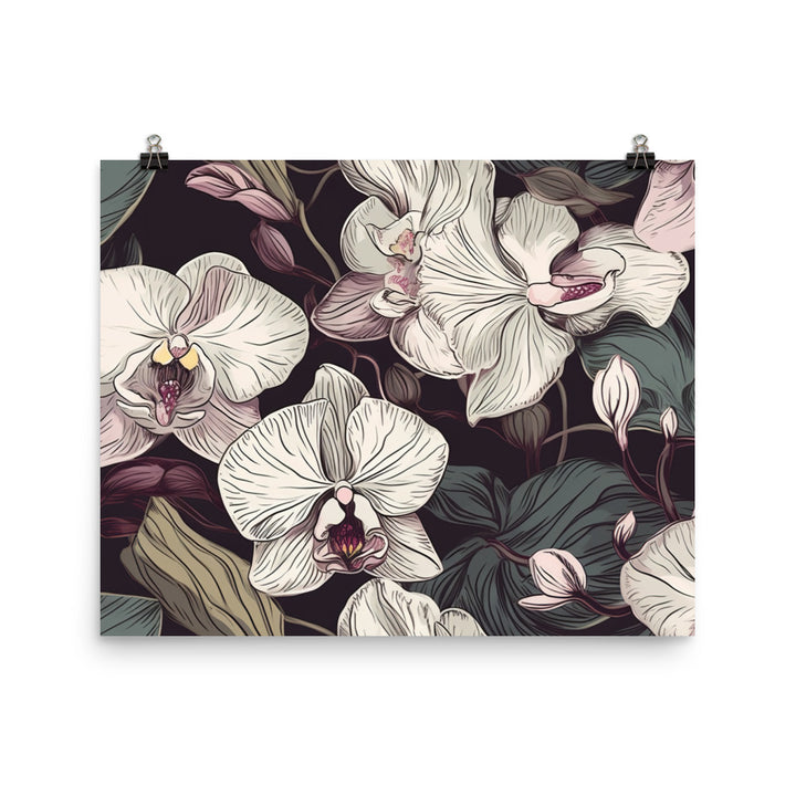 Orchid Pattern photo paper poster - Posterfy.AI