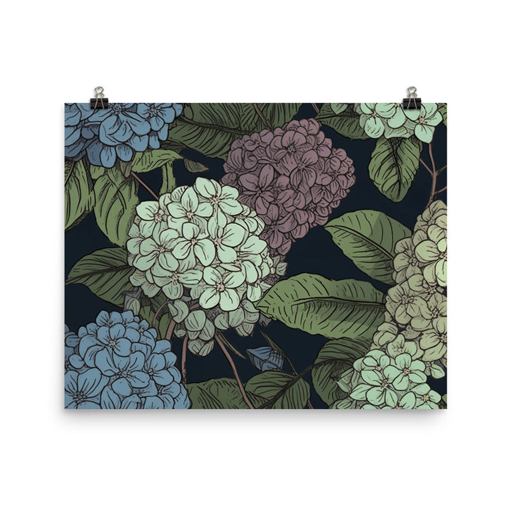 Hydrangea Pattern photo paper poster - Posterfy.AI