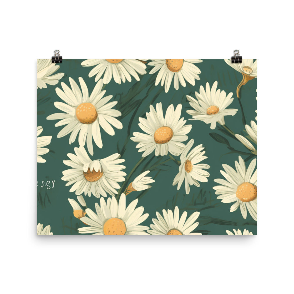 Daisy Pattern photo paper poster - Posterfy.AI