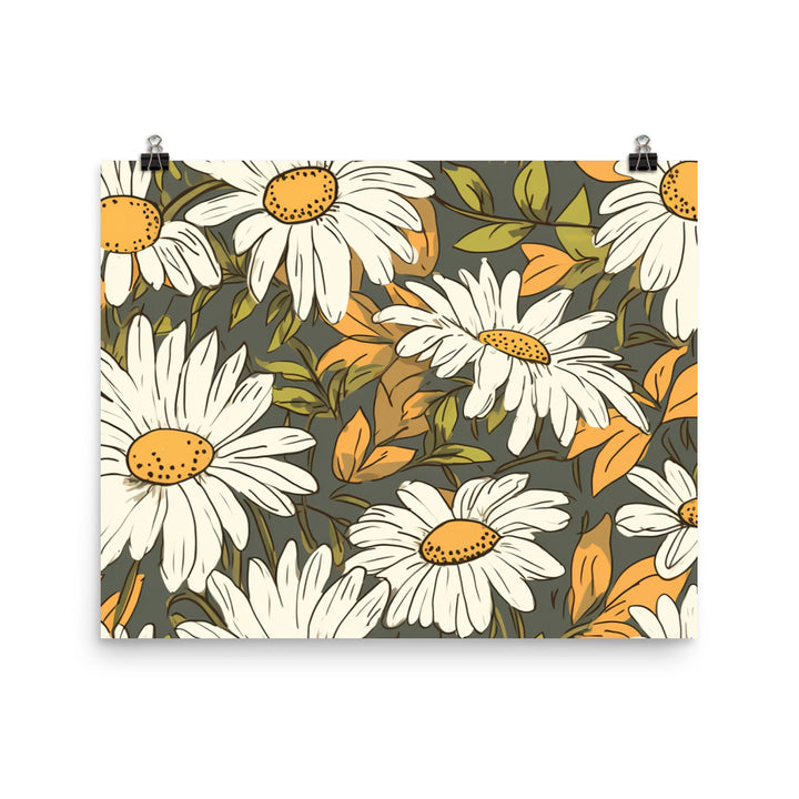 Daisy Pattern photo paper poster - Posterfy.AI