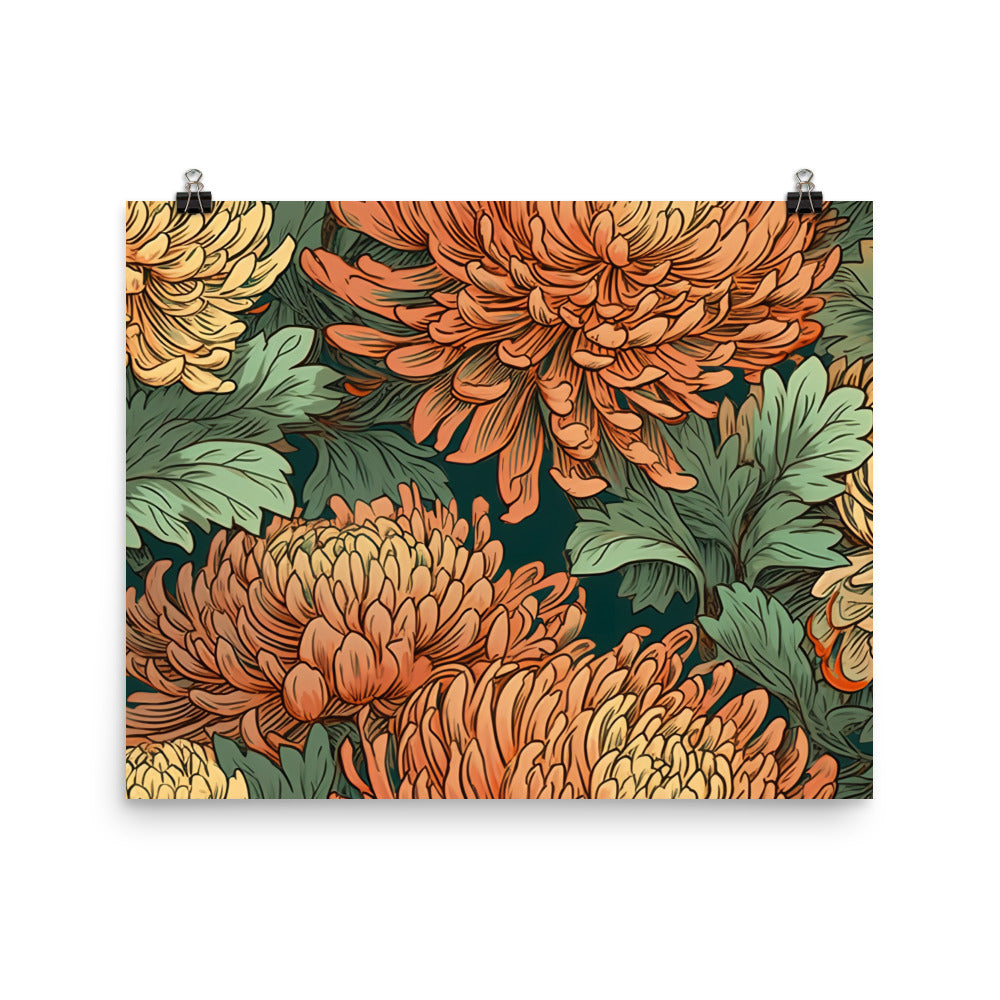 Chrysanthemum Pattern photo paper poster - Posterfy.AI