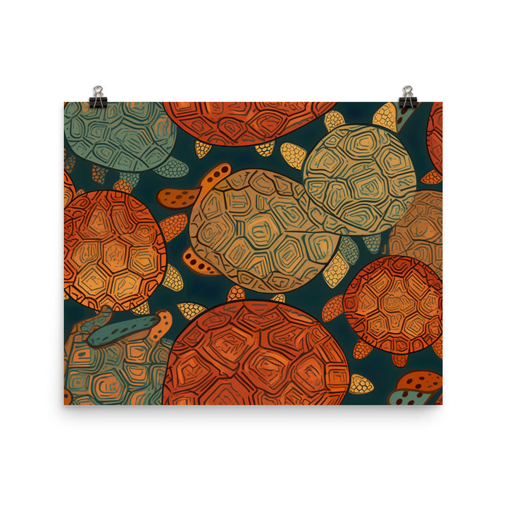 Turtle shells Pattern photo paper poster - Posterfy.AI