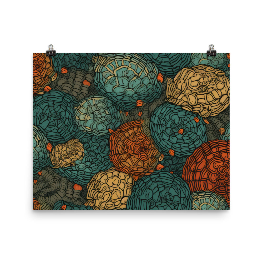 Turtle shells Pattern photo paper poster - Posterfy.AI