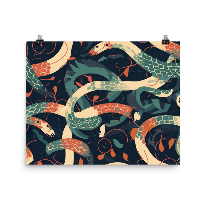 Snake slithers Pattern photo paper poster - Posterfy.AI