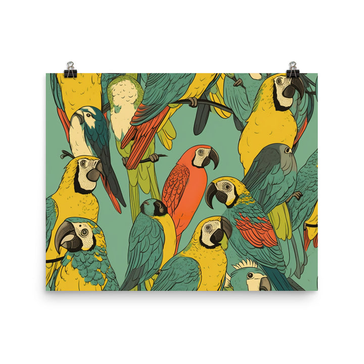 Parrot talk Pattern photo paper poster - Posterfy.AI