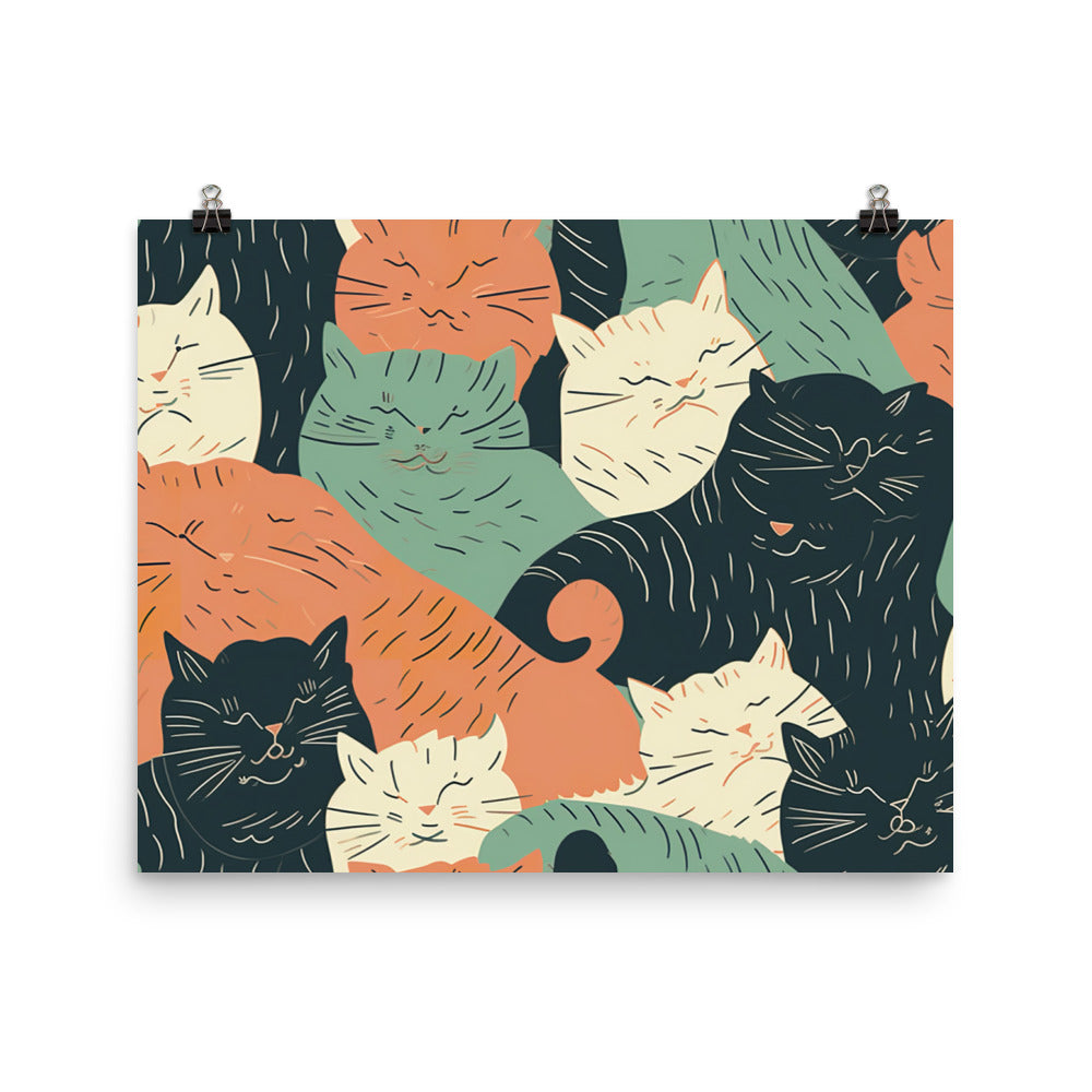 Kitten cuddles Pattern photo paper poster - Posterfy.AI