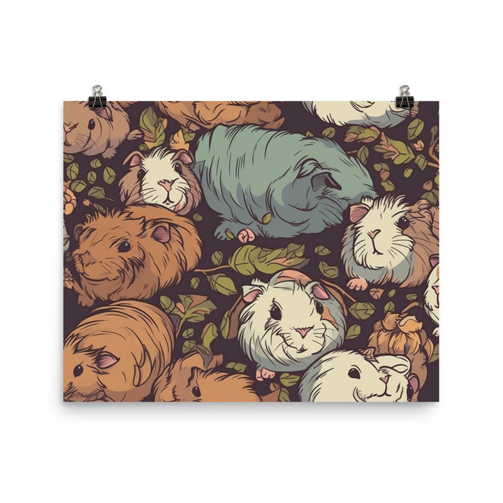 Guinea pig snuggles Pattern photo paper poster - Posterfy.AI