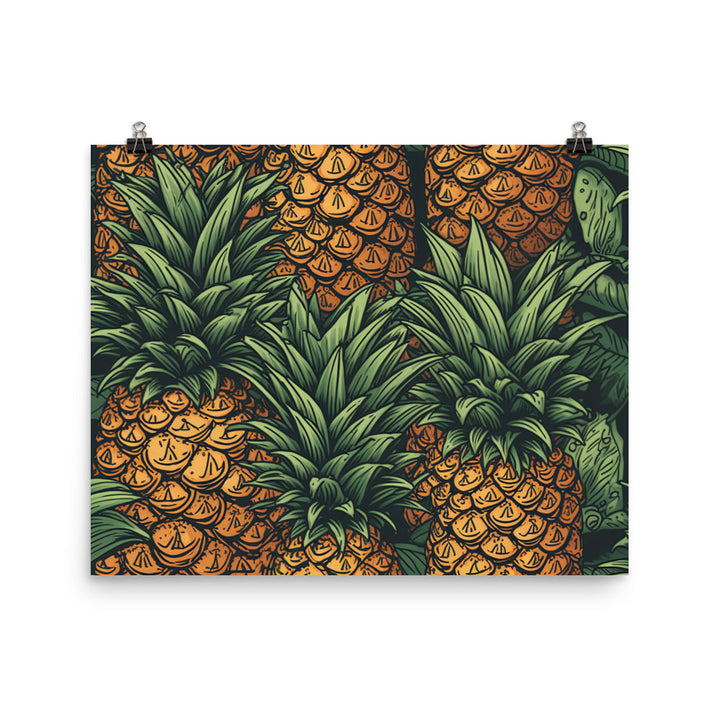 Pineapples Pattern photo paper poster - Posterfy.AI