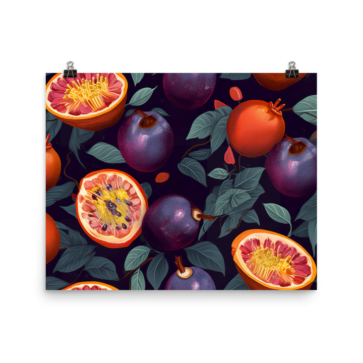 Passionfruit Pattern photo paper poster - Posterfy.AI