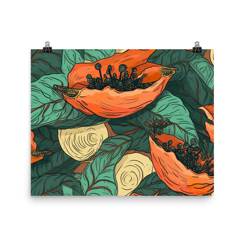 Papaya Pattern photo paper poster - Posterfy.AI