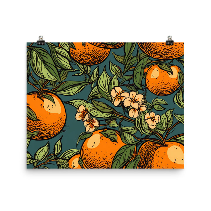 Oranges Pattern photo paper poster - Posterfy.AI