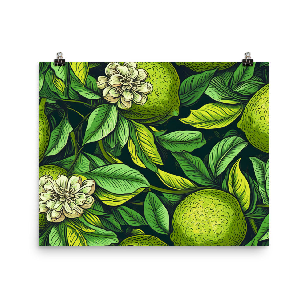 Limes Pattern photo paper poster - Posterfy.AI